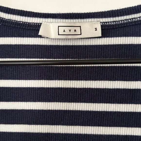 AYR Navy & White Striped Long Sleeve Top - Picture 2 of 4